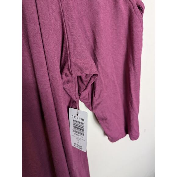 NWT Torrid Super Soft Lattice Cold Shoulder Tee - Picture 5 of 8